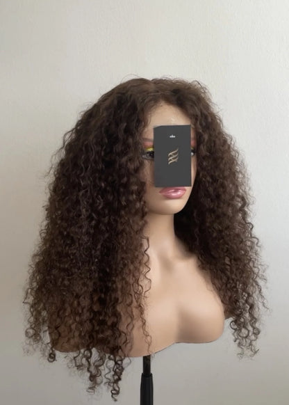 Millacare Moroccan curly light brown 4x4 closure wig