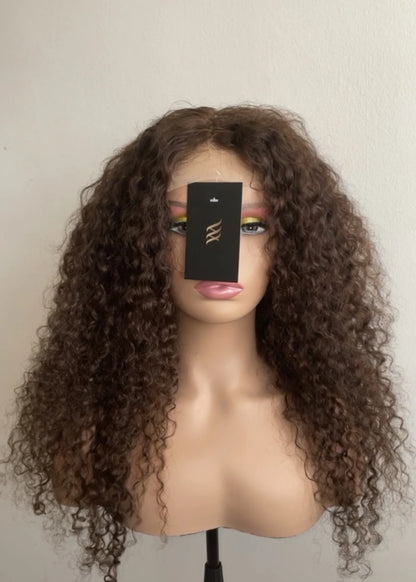 Millacare Moroccan curly light brown 4x4 closure wig