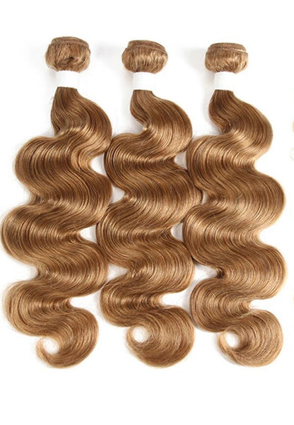 Indian hair bodywave color #27 honey blonde