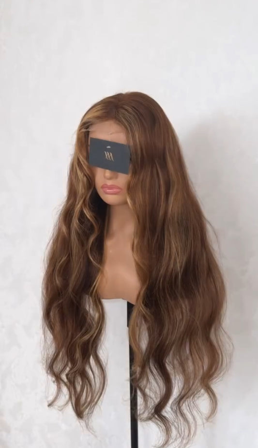 Millacare highlighted warm blonde 4x4 closure wig