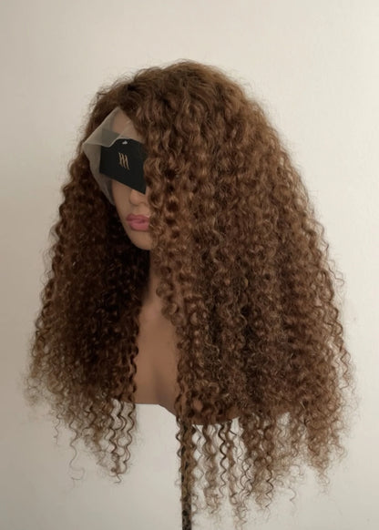 Millacare Moroccan curly light brown 13x4 frontal wig
