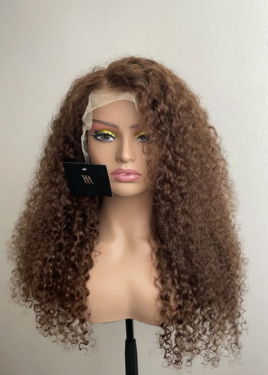 Millacare Moroccan curly light brown 13x4 frontal wig